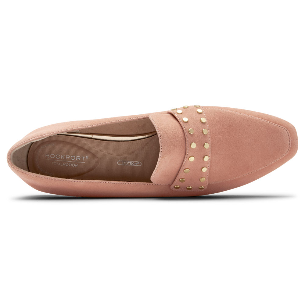 Rockport Loafers For Womens Pink - Total Motion Laylani Studded - UD7190652